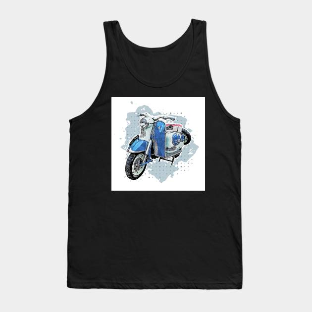 Motorcycle in blue Tank Top by Montanescu